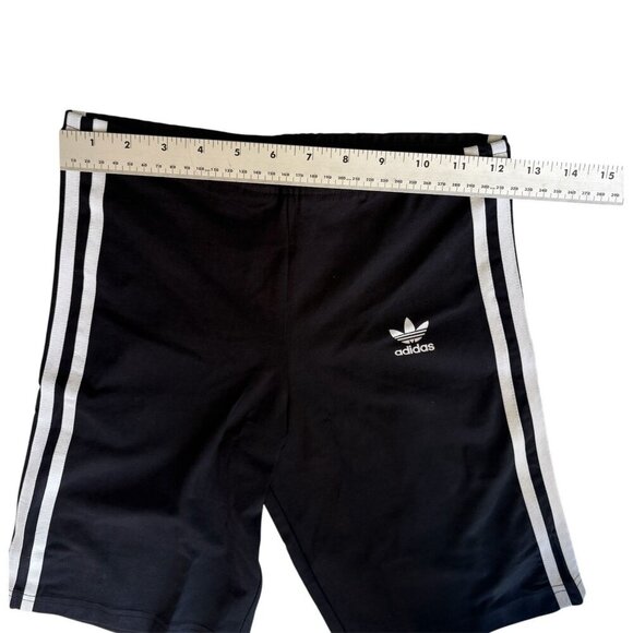 Adidas Originals Black Cycling Shorts L 13-14Y Kids Girls With White Stripes Log - Picture 4 of 6